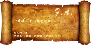 Fehér Aggeus névjegykártya